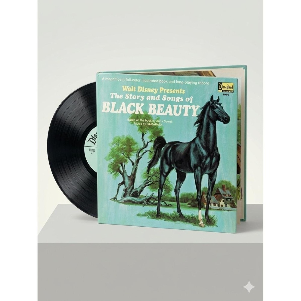 Vintage 1966 Walt Disney Black Beauty Story & Songs Book Disneyland Records 3938